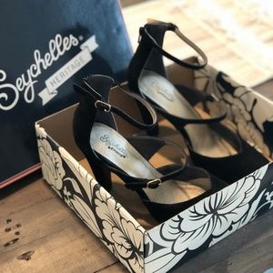 Seychelles Mary Jane Black Suede Pumps